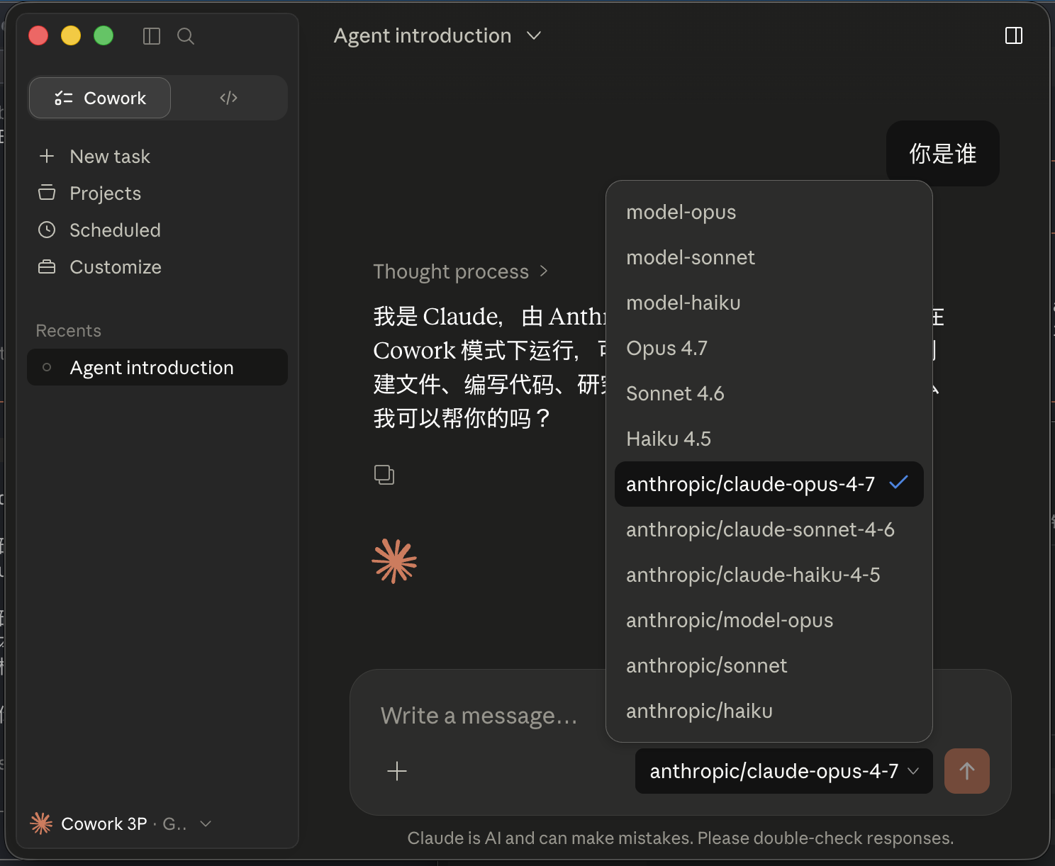 Claude Desktop 模型选择器中能选到 cc-router 提供的模型